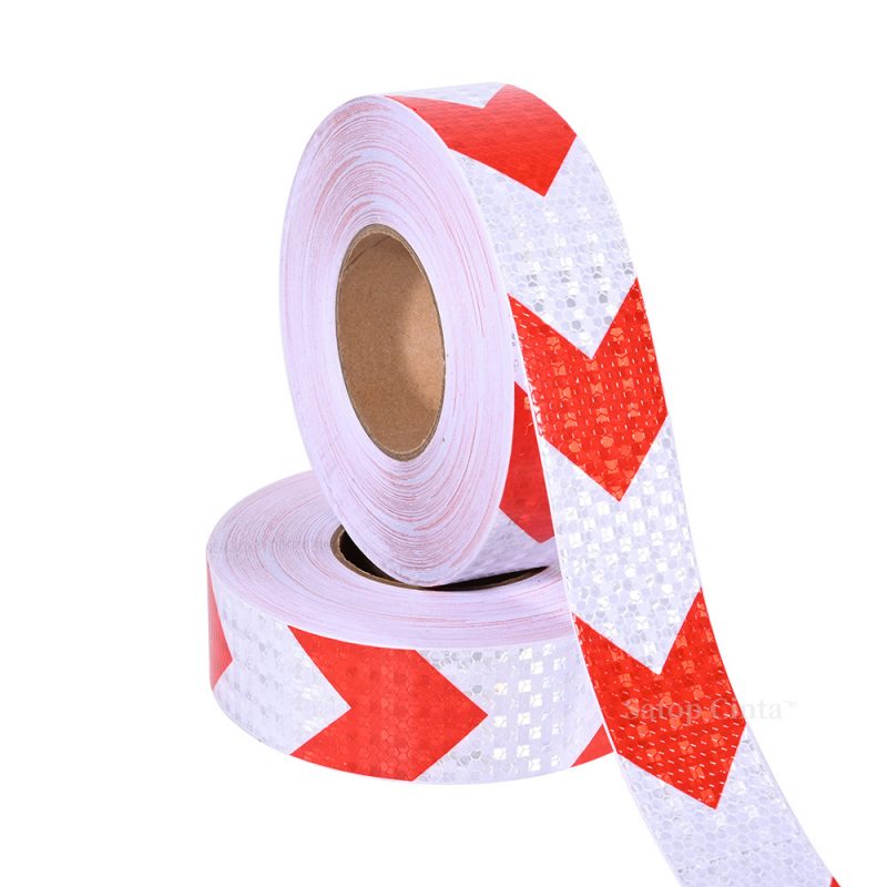 White Red Arrow Reflective Tape