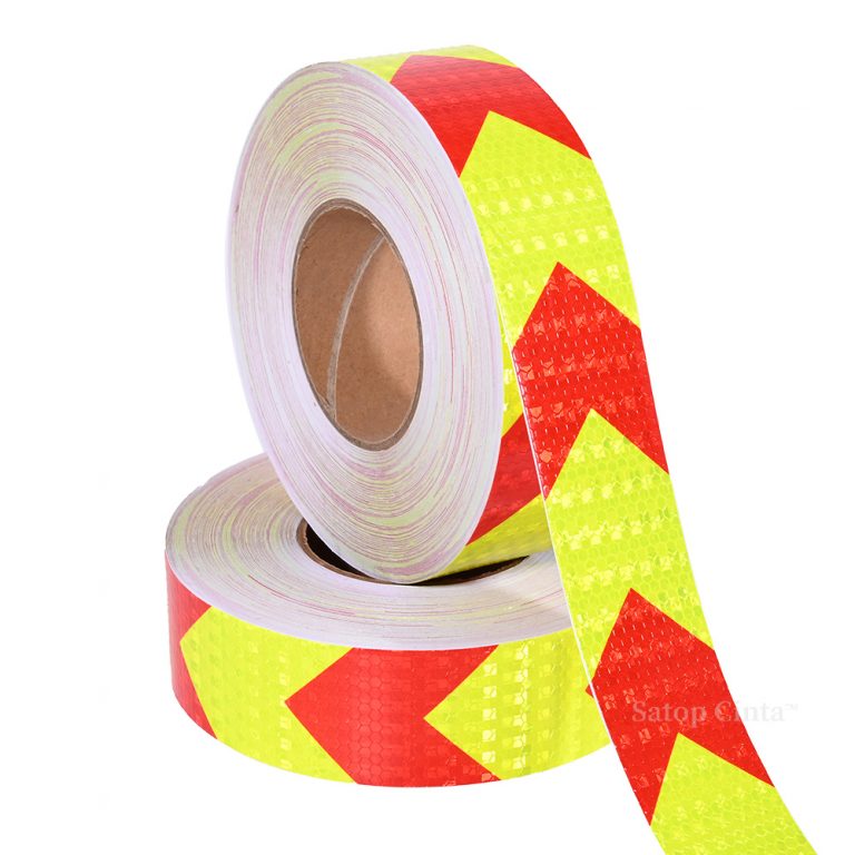 5cm*50m Fluorescent Red Arrow Road Safety Tape Reflective Sticker