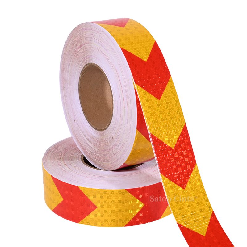 Yellow And Red Arrow Reflective Tapes