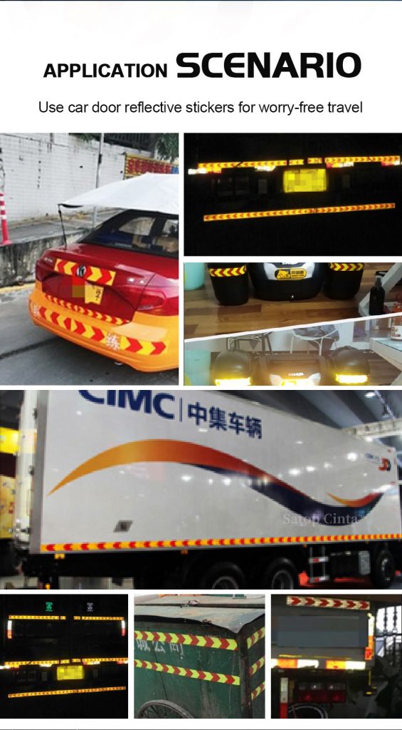 Yellow and Red reflective Truck stickers
