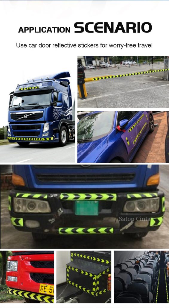 Fluorescent black arrow reflective tapes