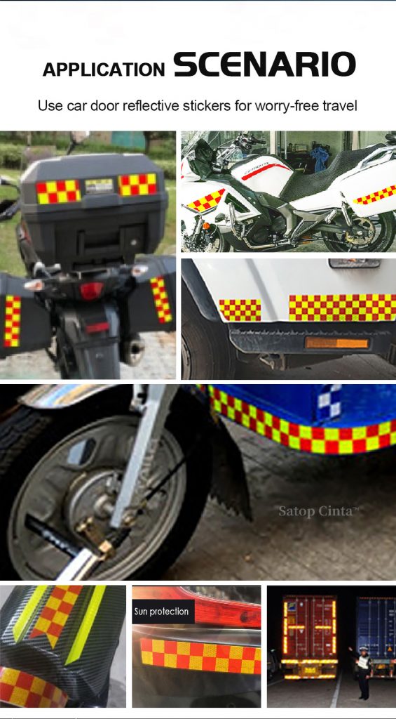 Yellow Red Hazard motorcycle reflective tape