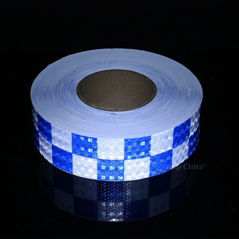 Grid White-blue reflective tape car