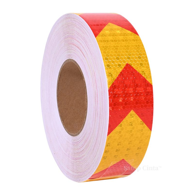 Yellow and Red reflective tape sticker