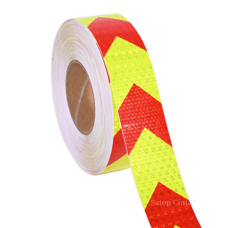 Fluorescent Red Arrow reflective tape car